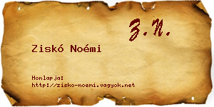 Ziskó Noémi névjegykártya